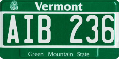 VT license plate AIB236
