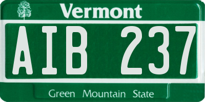 VT license plate AIB237
