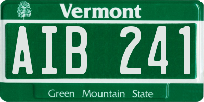VT license plate AIB241