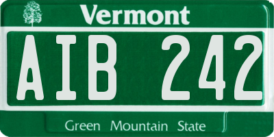 VT license plate AIB242
