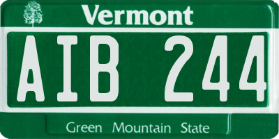 VT license plate AIB244