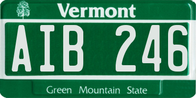 VT license plate AIB246