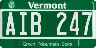 VT license plate AIB247