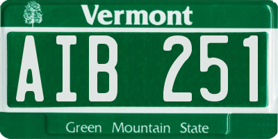 VT license plate AIB251