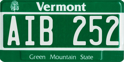 VT license plate AIB252
