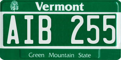 VT license plate AIB255