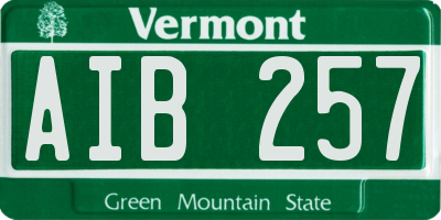 VT license plate AIB257