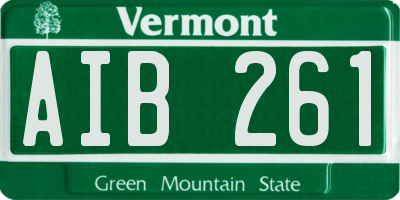 VT license plate AIB261
