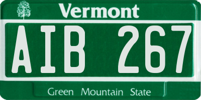 VT license plate AIB267