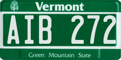 VT license plate AIB272