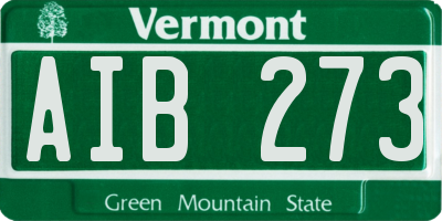 VT license plate AIB273