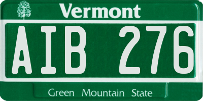 VT license plate AIB276