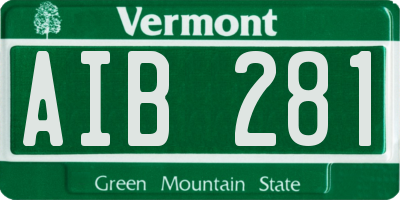 VT license plate AIB281