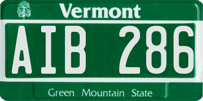 VT license plate AIB286