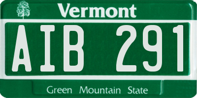 VT license plate AIB291