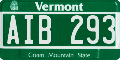 VT license plate AIB293