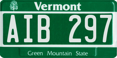 VT license plate AIB297