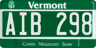 VT license plate AIB298