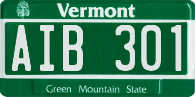 VT license plate AIB301