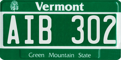 VT license plate AIB302