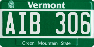 VT license plate AIB306
