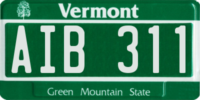 VT license plate AIB311