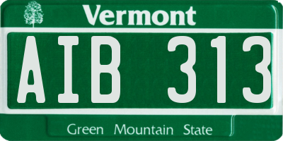VT license plate AIB313
