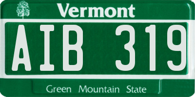 VT license plate AIB319