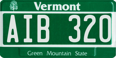 VT license plate AIB320