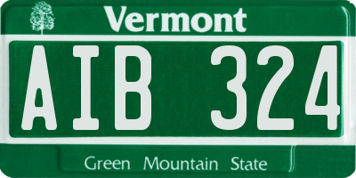 VT license plate AIB324