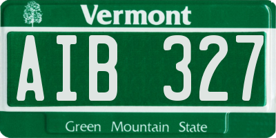 VT license plate AIB327