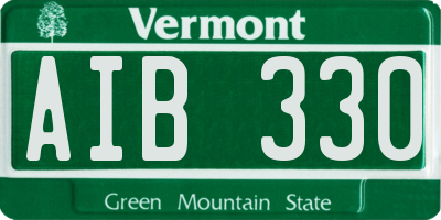 VT license plate AIB330