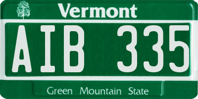 VT license plate AIB335