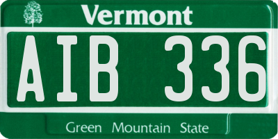 VT license plate AIB336