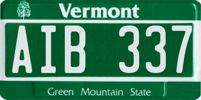 VT license plate AIB337