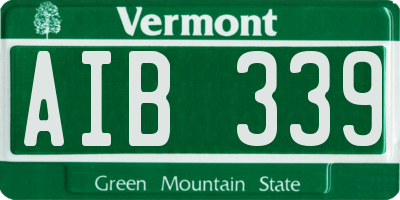 VT license plate AIB339