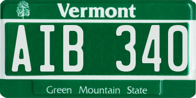 VT license plate AIB340