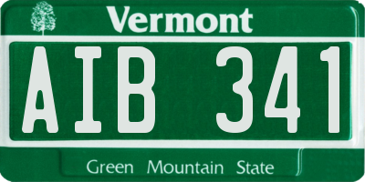 VT license plate AIB341