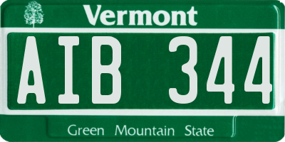 VT license plate AIB344