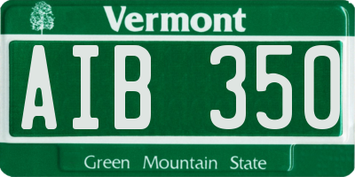 VT license plate AIB350