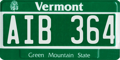 VT license plate AIB364