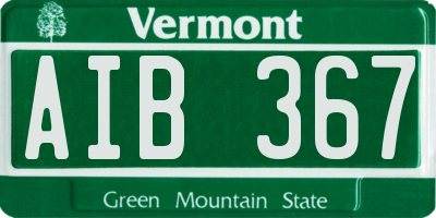 VT license plate AIB367