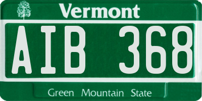 VT license plate AIB368