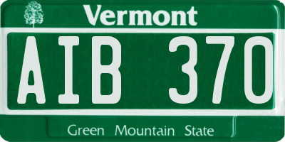 VT license plate AIB370