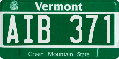 VT license plate AIB371