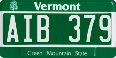 VT license plate AIB379