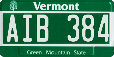 VT license plate AIB384