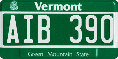 VT license plate AIB390