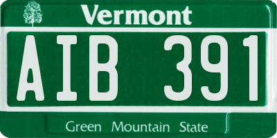 VT license plate AIB391