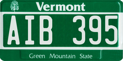 VT license plate AIB395